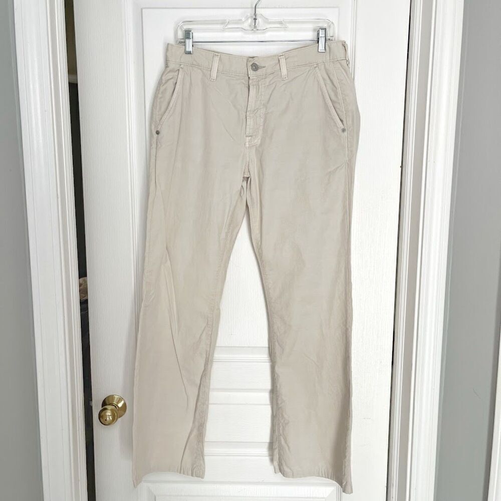 Seven For All Mankind Khaki Cottom Bootcut T6025487U Flat Front Pocket Pants